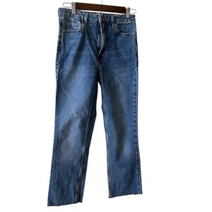 Zara denim bootcut jean with raw hem